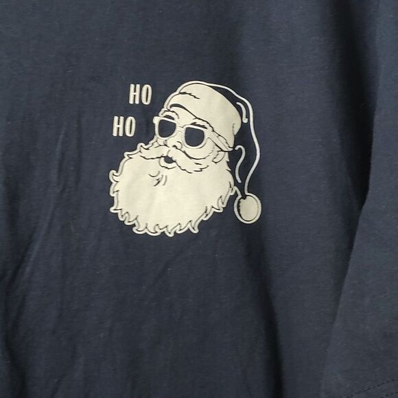 Santa HoHoHo navy blue short sleeve Christmas tshirt Christmas Sz XL - Picture 2 of 4